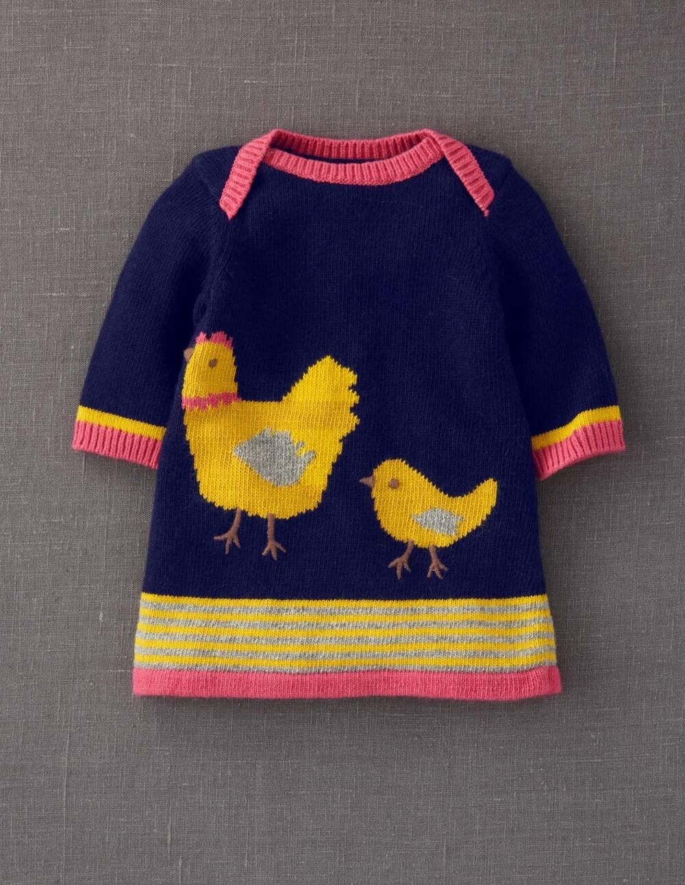 Baby Boden Cashmere Blend Chicken Sweater Dress